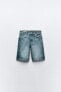 Denim trf low-rise bermuda shorts with tab