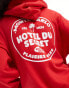 Фото #4 товара Pull&Bear Antibes printed hoodie in red