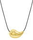 Gold Tarnish Resistant Adjustable Teardrop Black Chord Necklace