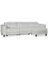 Silvanah 3-Pc. Leather Sectional with Storage Chaise and 2 Power Recliner, Created for Macy's