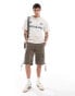 Фото #2 товара ADPT oversized t-shirt with football inspired chest print in cream