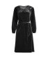 ფოტო #1 პროდუქტის Women's Velvet Peasant Knee Length Dress