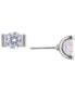 Silver-Tone Tension-Set Crystal Stud Earrings