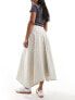 Daisy Street low rise hanky hem maxi skirt in stone with seam detail Серый, DE 36 - фото #5