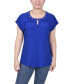 Petite Grommet Neck Knit Short Extended Sleeve Top PXL - фото #1