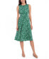 ფოტო #1 პროდუქტის Petite Printed Banded-Waist Midi Dress