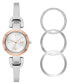 ფოტო #1 პროდუქტის Women's City Link Silver-Tone Stainless Steel Bracelet Watch 26mm and Top Rings Set