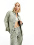 ONLY boxy denim shirt co-ord in acid wash green