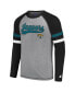 Фото #2 товара Men's Gray, Black Jacksonville Jaguars Kickoff Raglan Long Sleeve T-shirt