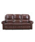 Фото #2 товара White Label Florentina 82" Leather Match Power with Power Headrests Double Reclining Sofa