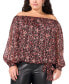 ფოტო #1 პროდუქტის Plus Size Floral Off-The-Shoulder Top