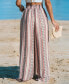 ფოტო #3 პროდუქტის Women's Boho Striped Smocked Waist Wide Leg Pants