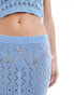 Фото #3 товара Threadbare crochet crop top & maxi skirt set in blue