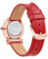 ფოტო #3 პროდუქტის Salvatore Women's Gancini Swiss Red Leather Strap Watch 28mm