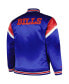 ფოტო #2 პროდუქტის Men's Royal Distressed Buffalo Bills Big and Tall Satin Full-Snap Jacket