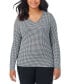 ფოტო #1 პროდუქტის Plus Size Softwear Stretch V-Neck Top