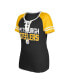 Women's Black Pittsburgh Steelers Raglan Lace-Up T-shirt
