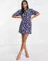 Фото #2 товара ASOS DESIGN twill mini shirt dress in abstract swirl print