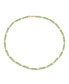 Asian Style Light Green Natural Jade Strand Tube Bar Link Necklace Collar For Women Gold Plated Sterling Silver 18 Inch