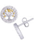 ფოტო #1 პროდუქტის Diamond 1/3 ct. t.w. Family Tree Stud Earrings in Sterling Silver