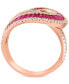 EFFY® Ruby (3-1/4 ct. t.w.) & Diamond (5/8 ct. t.w.) Swirl Statement Ring in 14k Rose Gold