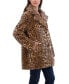 Women's Crushed Faux Fur Button Front Coat Леопардовый, Small - фото #2