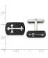 Stainless Steel Brushed Polished Black plated Cross Cufflinks