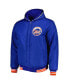 Фото #3 товара Men's Royal New York Mets Reversible Fleece Full-Snap Hoodie Jacket