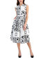 Фото #1 товара Women's Printed Fit & Flare Belted Midi Dress