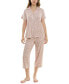 ფოტო #1 პროდუქტის Women's 2-Pc. Printed Capri Pajamas Set