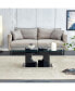 Modern coffee table with tempered glass top and black legs