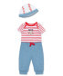 ფოტო #3 პროდუქტის Baby Boys Baseball Bodysuit Pant Set with Hat