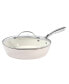 Фото #1 товара Hammered Ceramic Coating Non-Stick 10" Frying Pan with Glass Lid