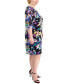 ფოტო #3 პროდუქტის Plus Size Printed V-Neck Cape-Sleeve Dress