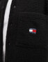 Tommy Jeans Badge Casual Teddy Fleece Overshirt in Black