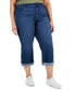 Фото #1 товара Plus Size Mid-Rise Curvy Capri Jeans, Created for Macy's