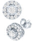 ფოტო #1 პროდუქტის Lab Grown Diamond Cluster Stud Earrings (1/2 ct. t.w.) in Sterling Silver