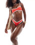 Miss Selfridge V front contrast bikini bottom in red Красный, 36 - фото #4