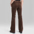 Фото #2 товара Women's Mid-Rise Corduroy Flare Pants - Wild Fable Dark Brown 2