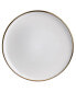 Фото #3 товара Flat, Raised Rim, Gold-Tone Trim Alejandro 6 Piece Stoneware Salad Plate Set, Service for 6