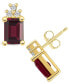 Garnet (3-7/8 ct. t.w.) and Diamond (1/5 ct. t.w.) Stud Earrings in 14K Yellow Gold