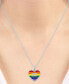 ფოტო #2 პროდუქტის Diamond Accent Rainbow Heart Pendant Necklace in Sterling Silver, 16" + 4" extender