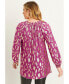 ფოტო #2 პროდუქტის Plus Size June + Vie Metallic Print Blouse