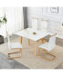 Modern White Stone Table Set with Foldable Desk and Chair