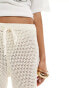 4th & Reckless minori crochet beach trouser co-ord in cream