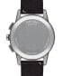 ფოტო #4 პროდუქტის Men's Swiss Chronograph Museum Sport Black Perforated Leather Strap Watch 43mm