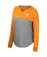 Women's Heather Gray, Tennessee Orange Distressed Tennessee Volunteers Jelly of the Month Oversized Tri-Blend Long Sleeve T-shirt