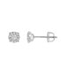 ფოტო #2 პროდუქტის Round Cut Natural Certified Diamond (0.27 cttw) 14k White Gold Earrings Regal Cluster Design