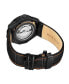 Men's Automatic Watch Alligator Embossed Genuine Leather Strap with Decorative Stitching