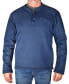 Фото #1 товара Men's Fleece Lined Rib Henley T-shirt
